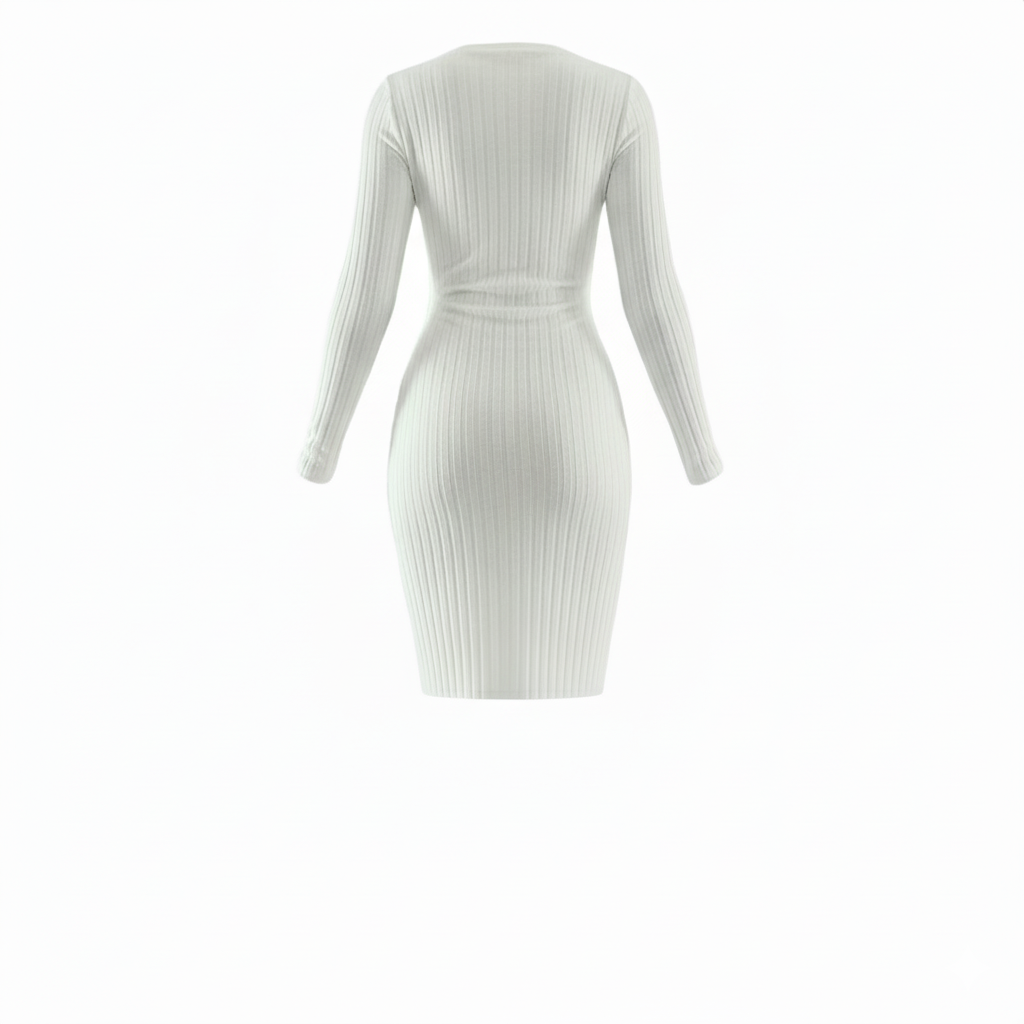 Vestido corto con textura acanalada que estiliza al instante