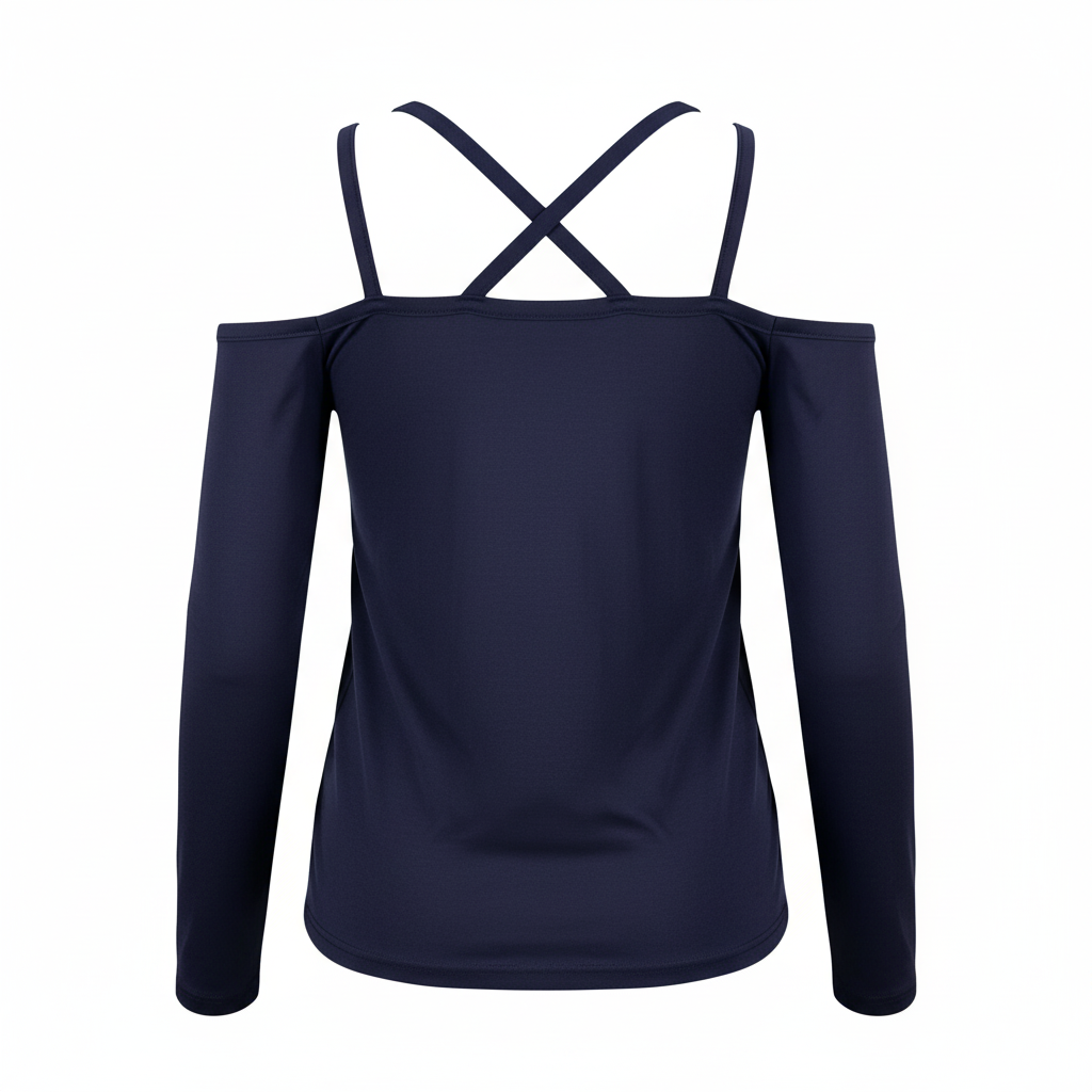 Blusa off shoulder con tirantes cruzados que estiliza con actitud juvenil