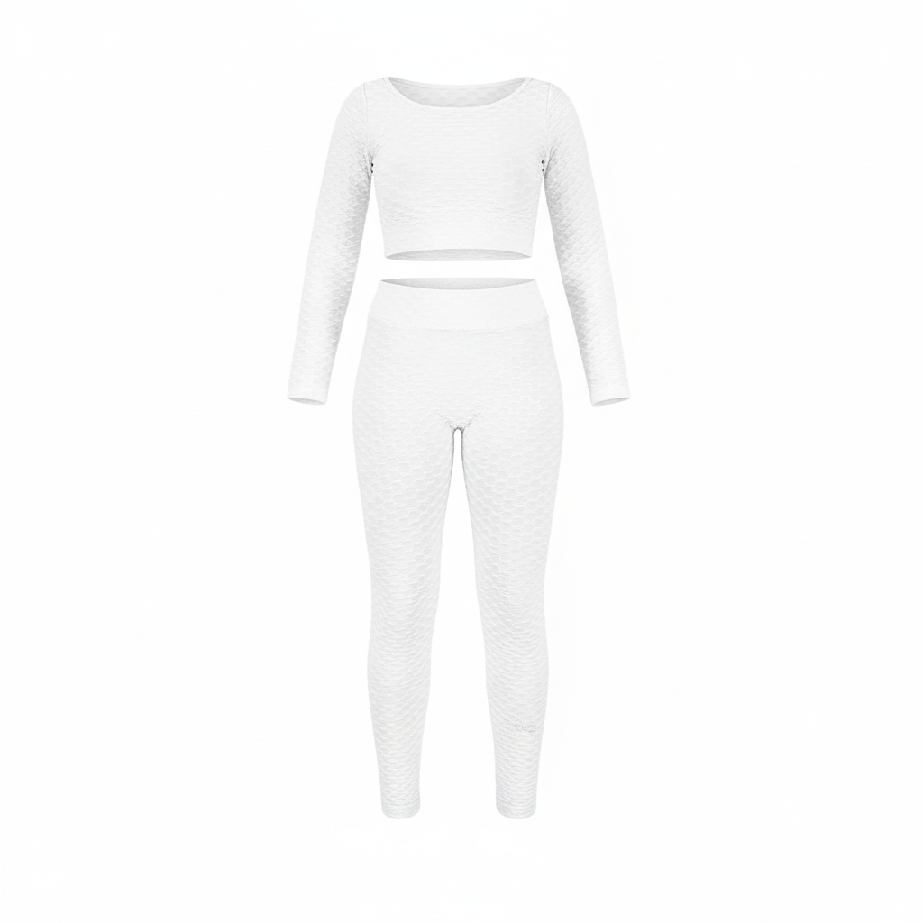 Conjunto deportivo acanalado con espalda descubierta que moldea con estilo
