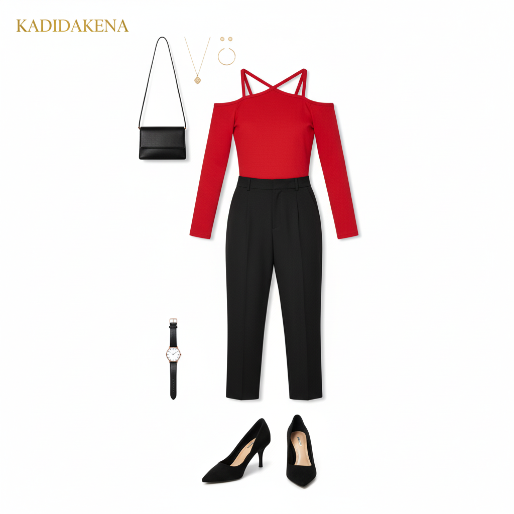 Blusa off shoulder con tirantes cruzados que estiliza con actitud juvenil