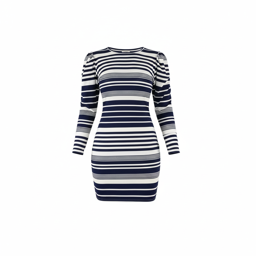 Vestido corto a rayas que alarga visualmente tu silueta con frescura estructurada
