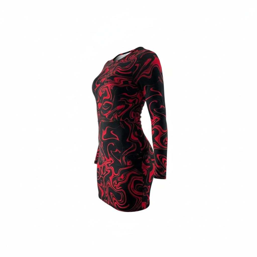 Vestido corto estampado que potencia tu energía con actitud creativa
