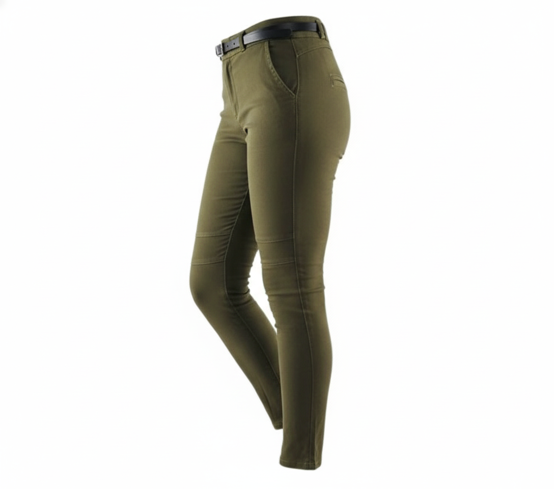 Pantalón recto ajustado con cinturón que define tu silueta con elegancia casual