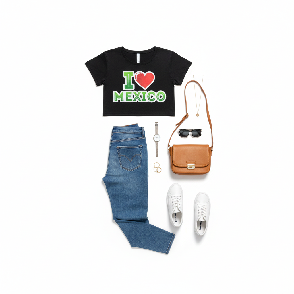 Blusa corta mexicana con actitud vibrante que refleja tu orgullo