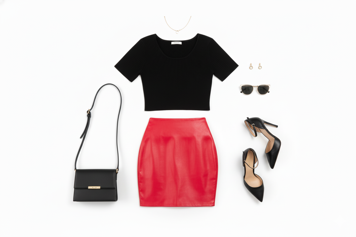 Minifalda vinipiel que define tu silueta con elegancia urbana