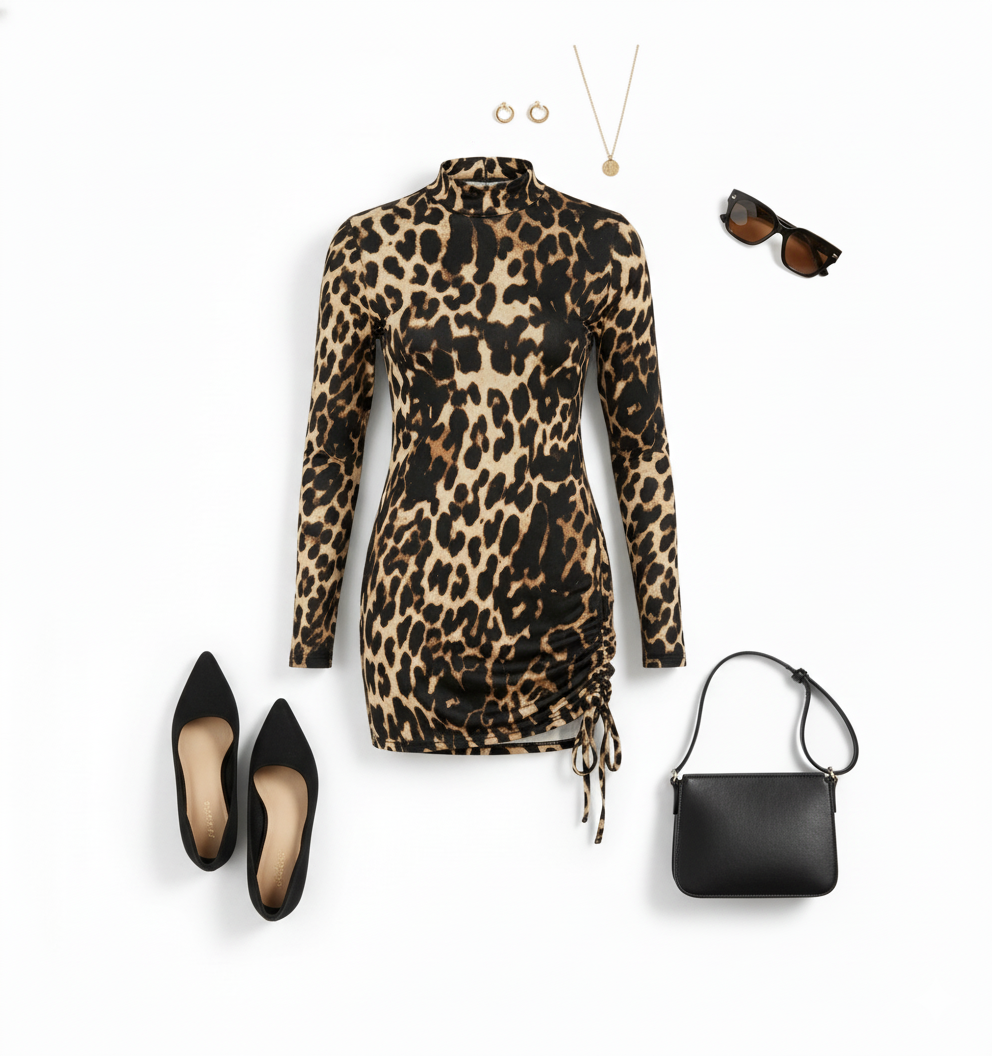 Minivestido animal print que seduce con fuerza y actitud felina