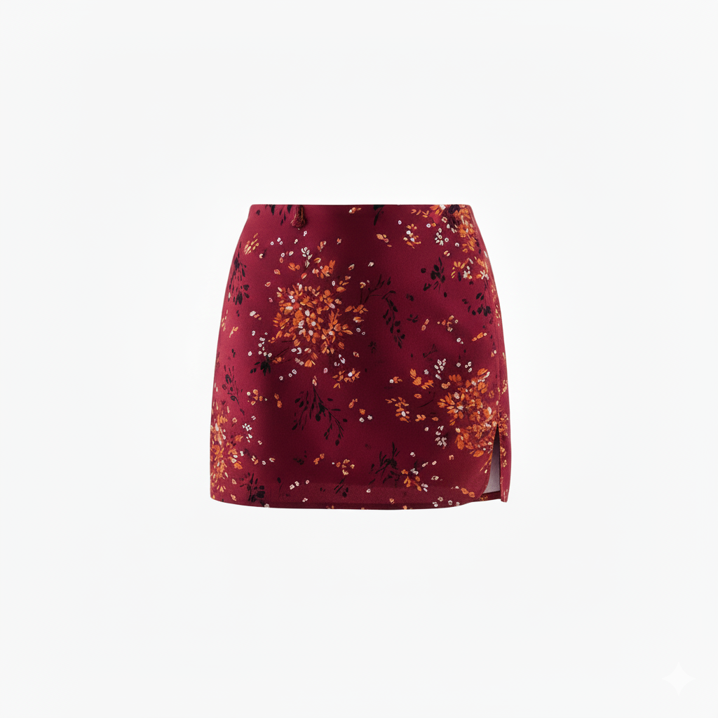 Minifalda estampada que realza tu figura con un toque atrevido terminado en lentejuela