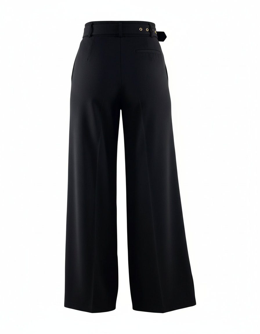 Pantalón acampanado con cinturón que estiliza y realza tu presencia