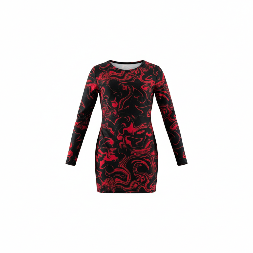 Vestido corto estampado que potencia tu energía con actitud creativa