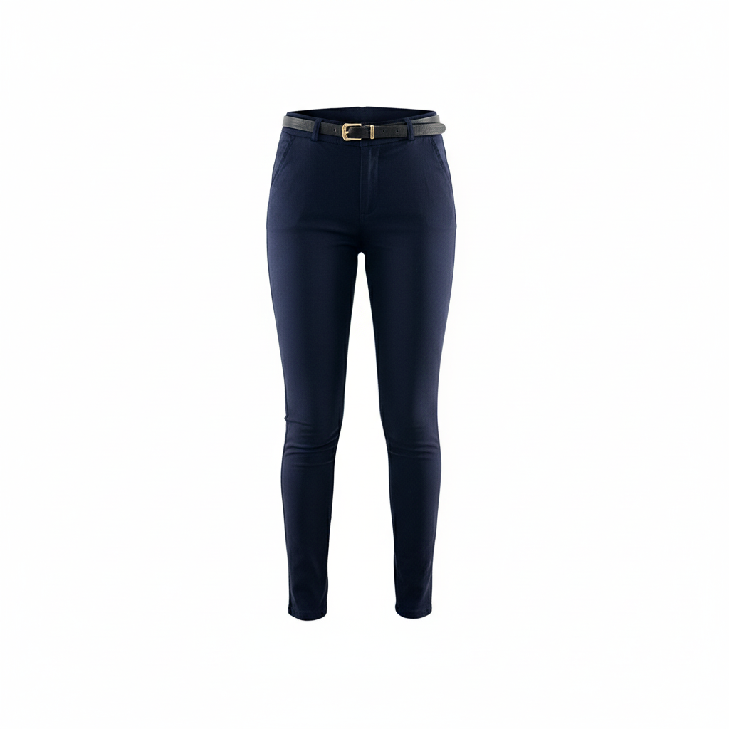 Pantalón recto ajustado con cinturón que define tu silueta con elegancia casual