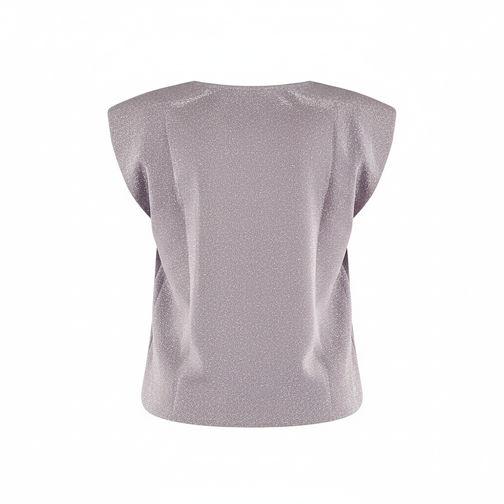 Blusa sin mangas con brillo elegante y corte favorecedor