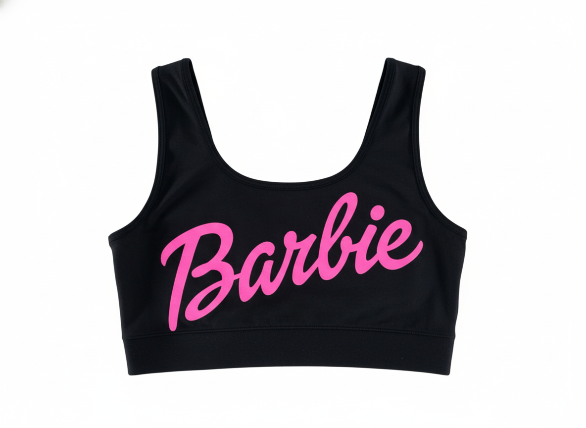 Crop top sin mangas estampado Barbie que activa tu energía visual