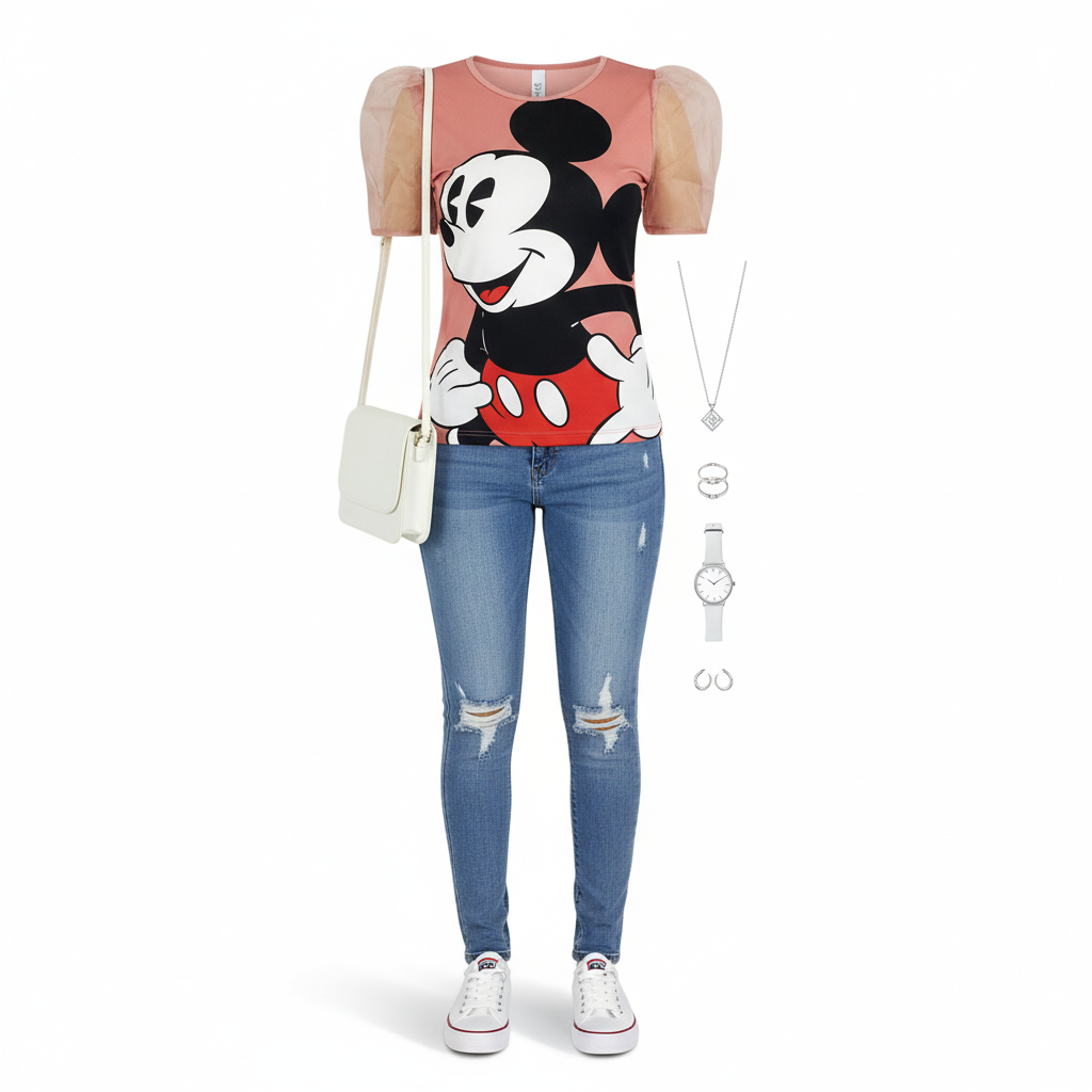 Blusa manga princesa con estampado divertido que resalta tu personalidad