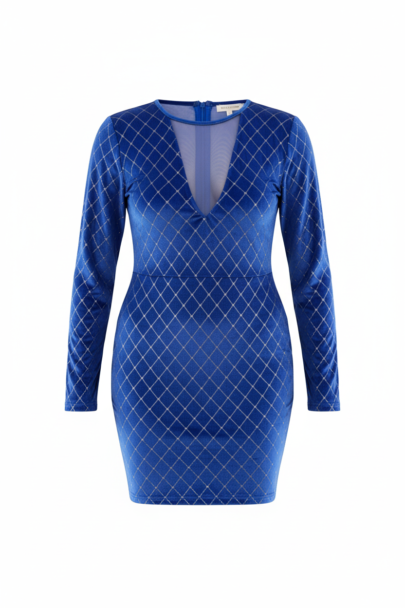 Vestido corto con transparencias y brillo que potencia tu sensualidad