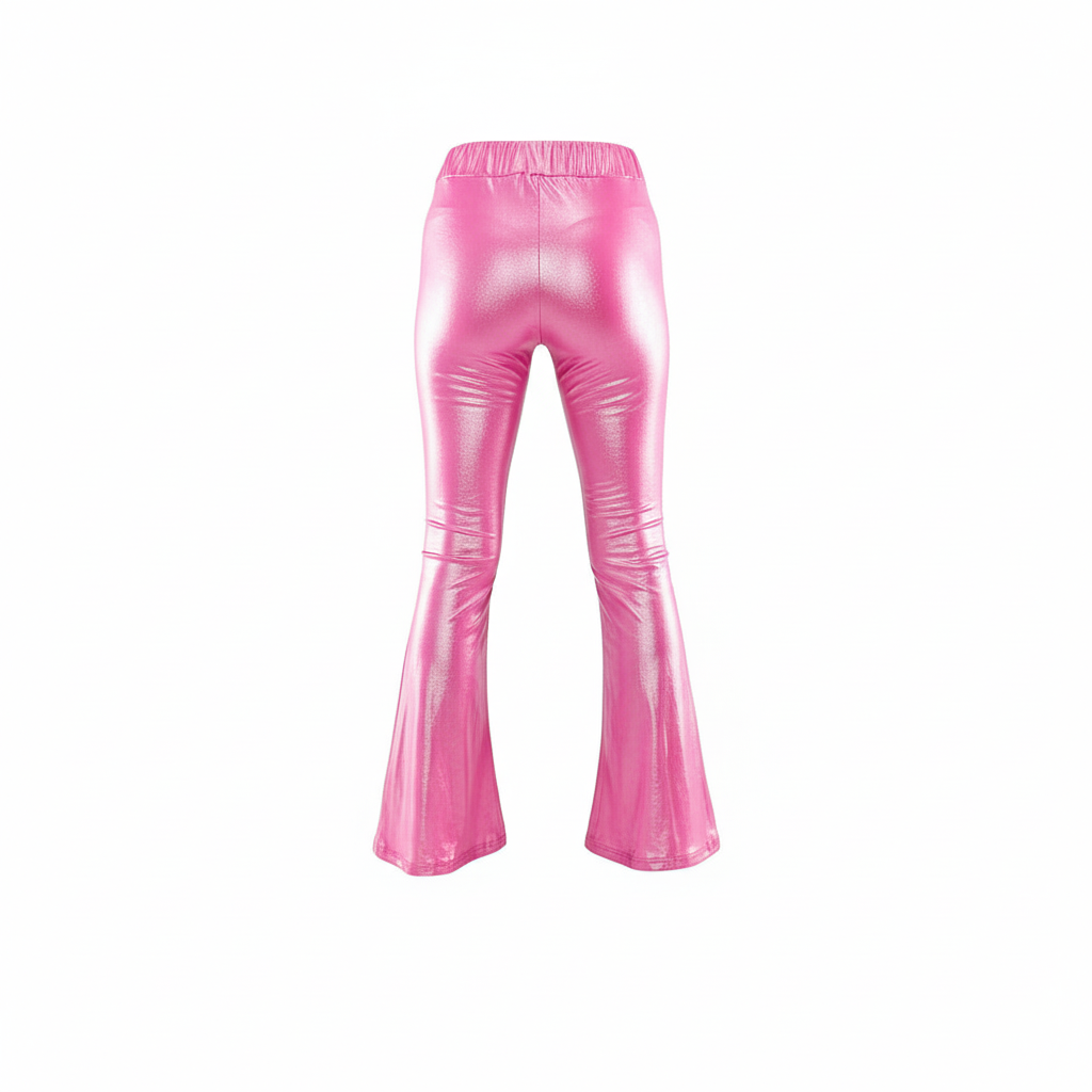 Pantalón acampanado satinado con brillo que potencia tu energía visual