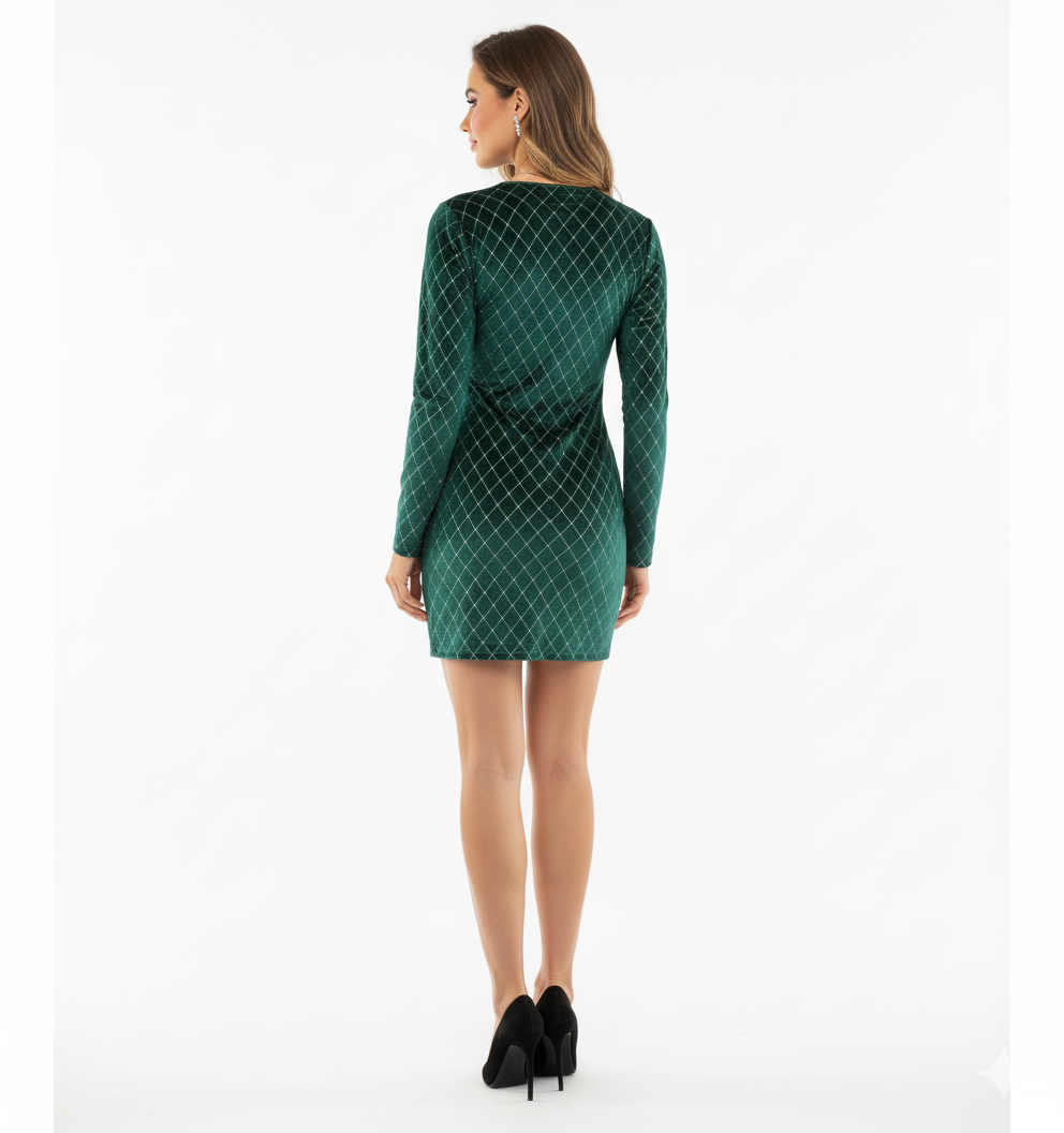 Vestido corto con transparencias y brillo que potencia tu sensualidad