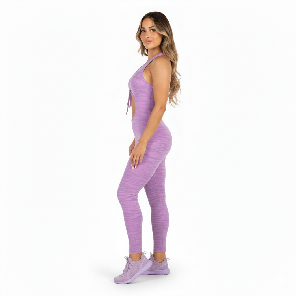 Enterizo largo deportivo con escote que potencia tu figura