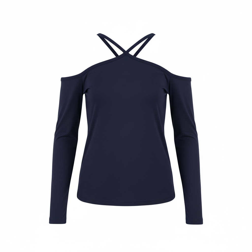 Blusa off shoulder con tirantes cruzados que estiliza con actitud juvenil