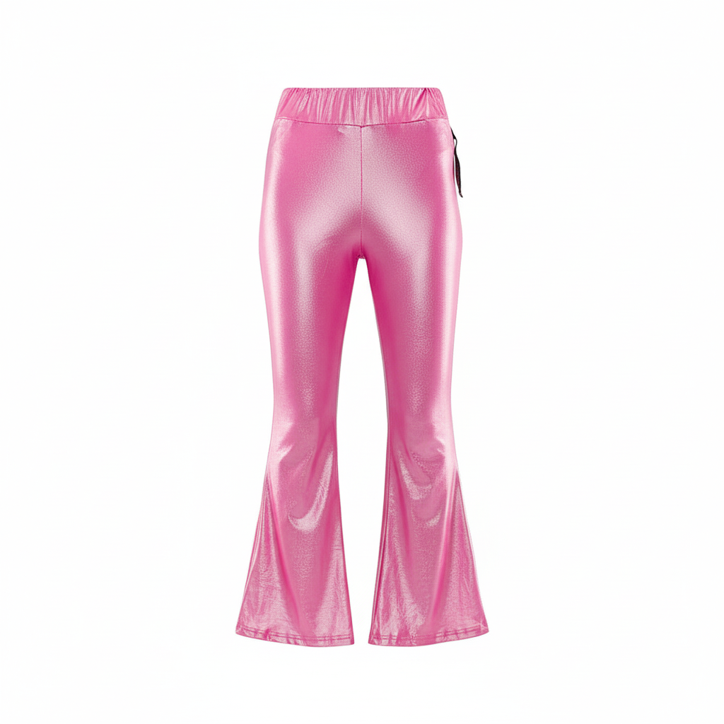 Pantalón acampanado satinado con brillo que potencia tu energía visual