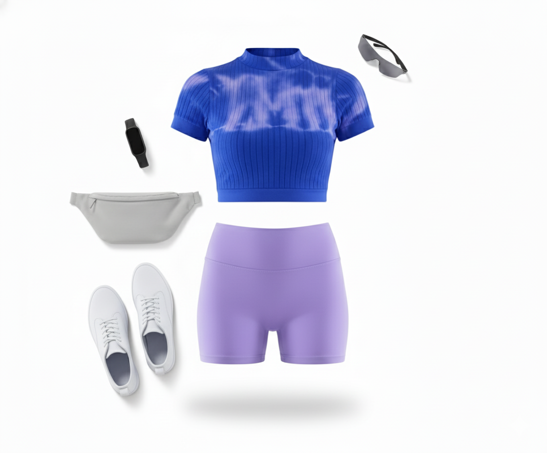 Conjunto deportivo con short ajustado que estiliza tu figura