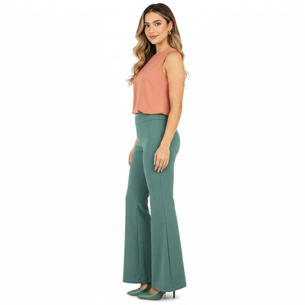 Pantalón acampanado con caída elegante para un look relajado y moderno