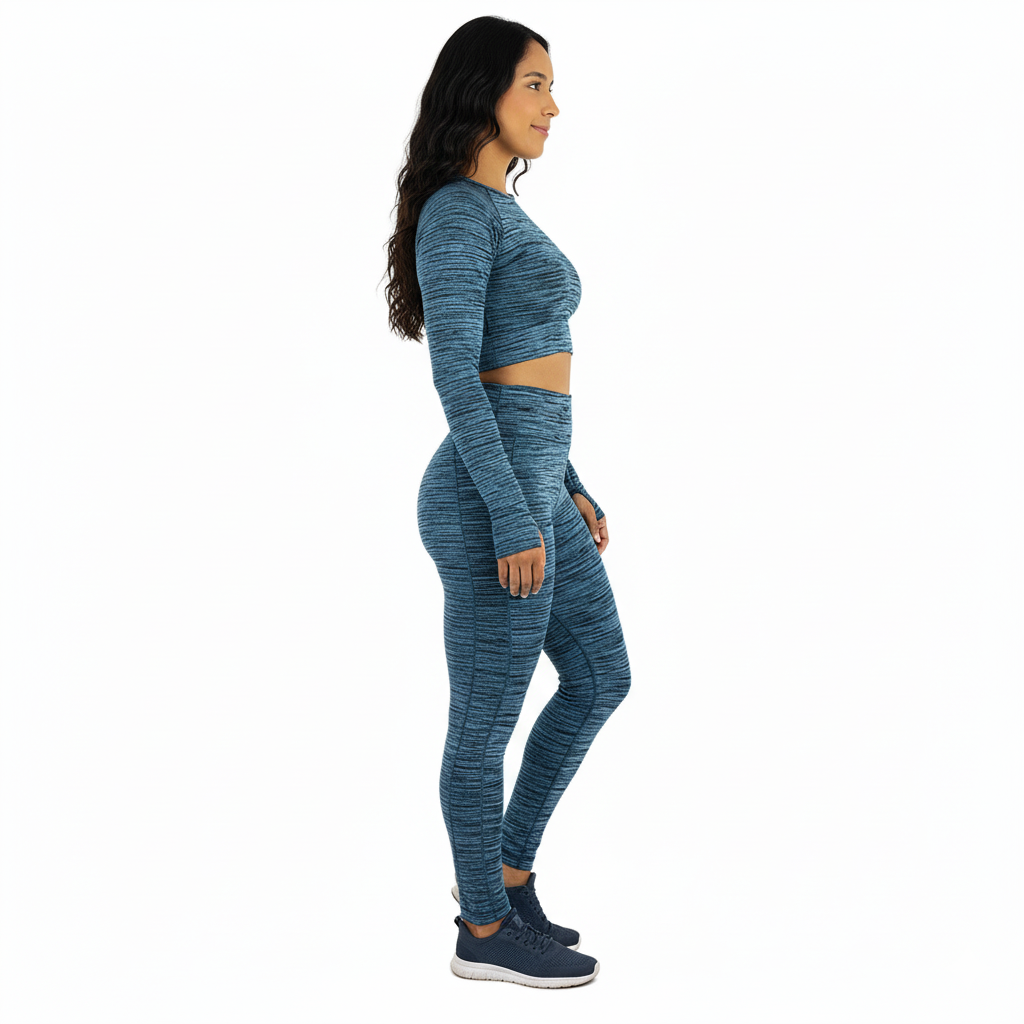 Conjunto deportivo con grecas que realza y estiliza en movimiento