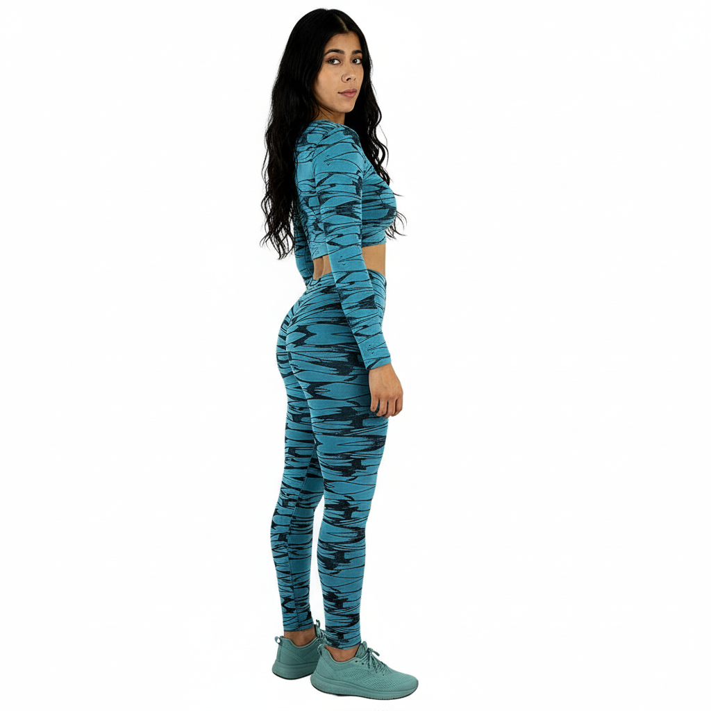 Conjunto deportivo con grecas que estiliza tu cuerpo con poder visual
