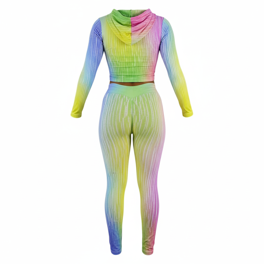Conjunto deportivo con gorra y cintas que proyecta energía y estilo