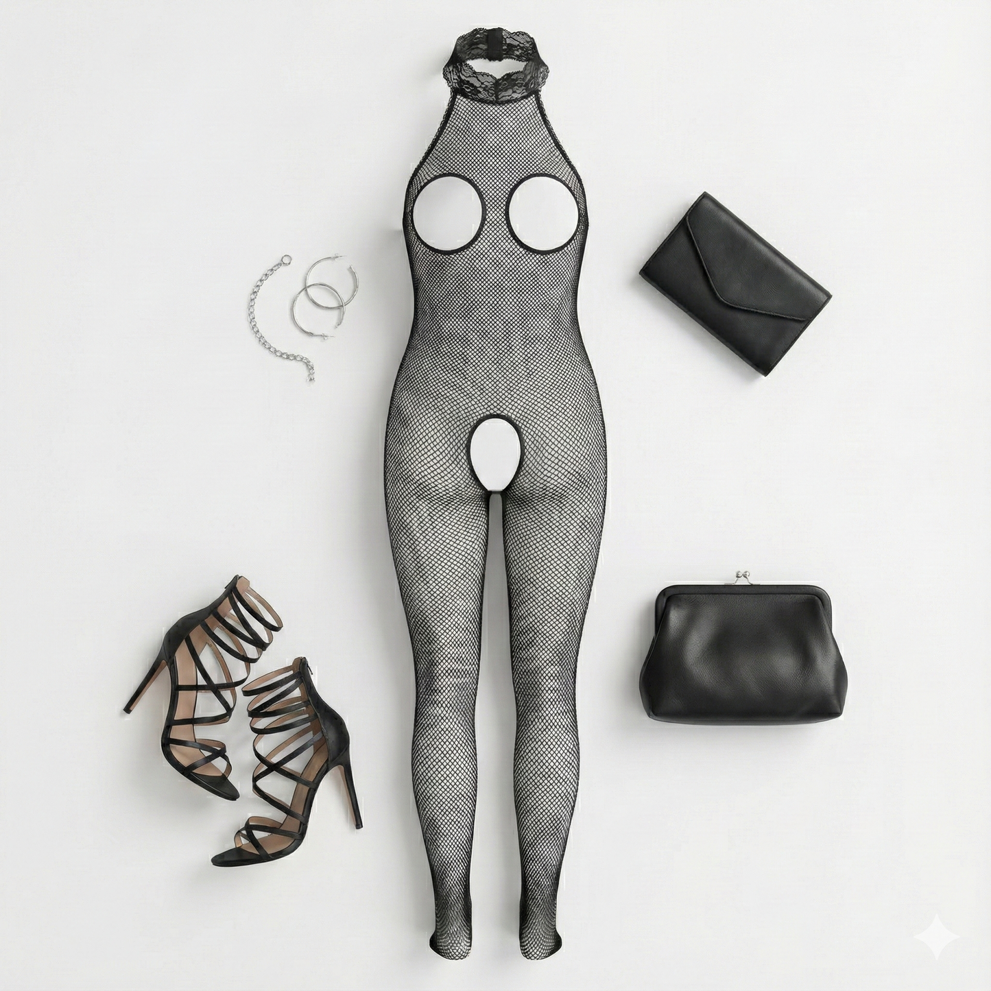 Body teddy largo de red que abraza tu silueta con seducción total