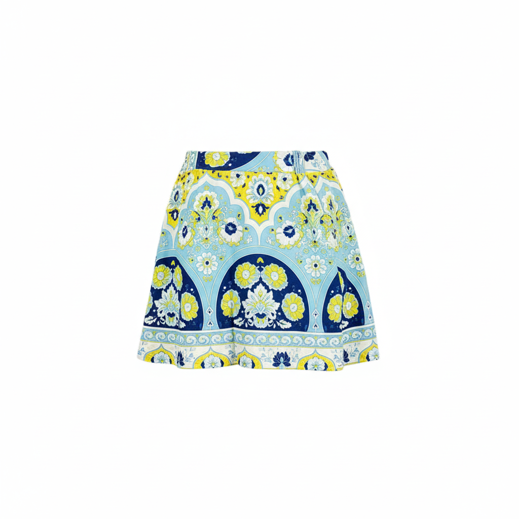 Minifalda estampada que ilumina tu look con frescura y armonía