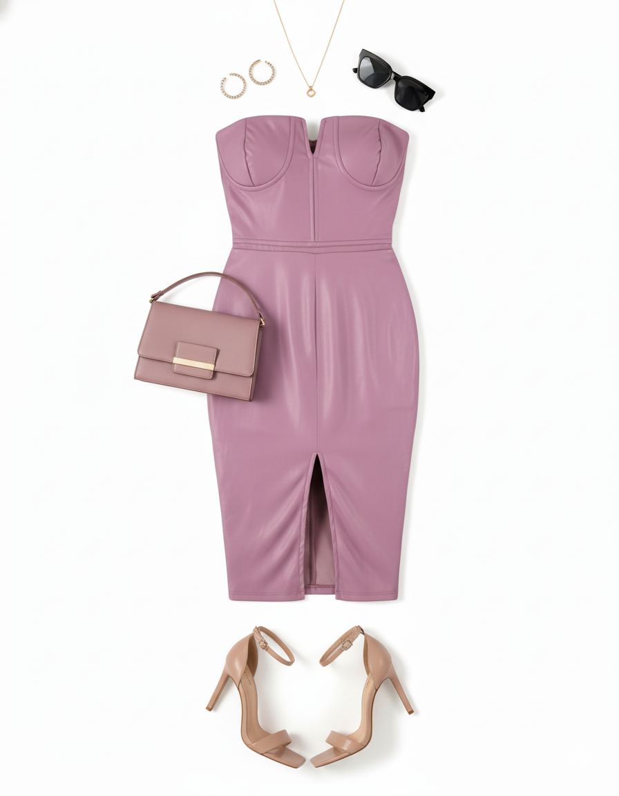 Vestido corto strapless con aberturas que enciende miradas con atrevimiento pulido
