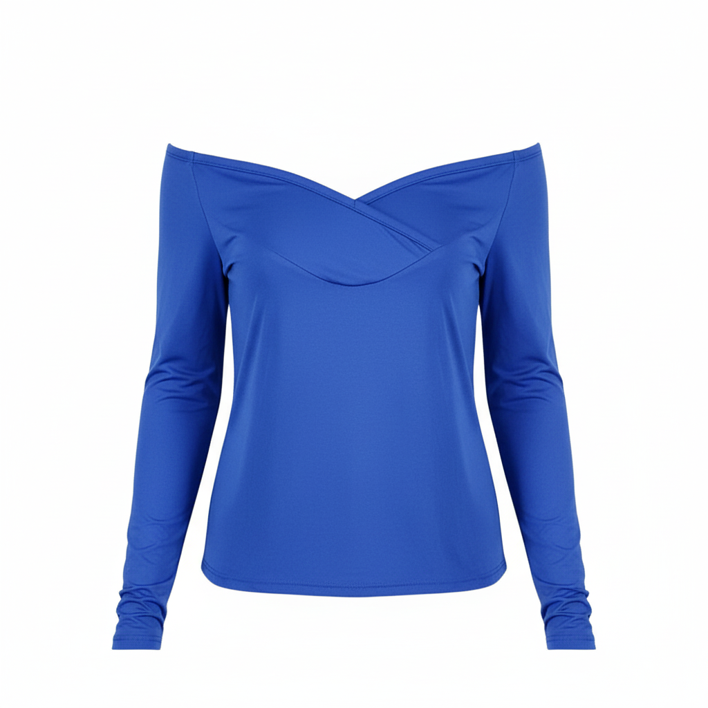 Blusa manga larga off shoulder que resalta tu silueta con elegancia sutil