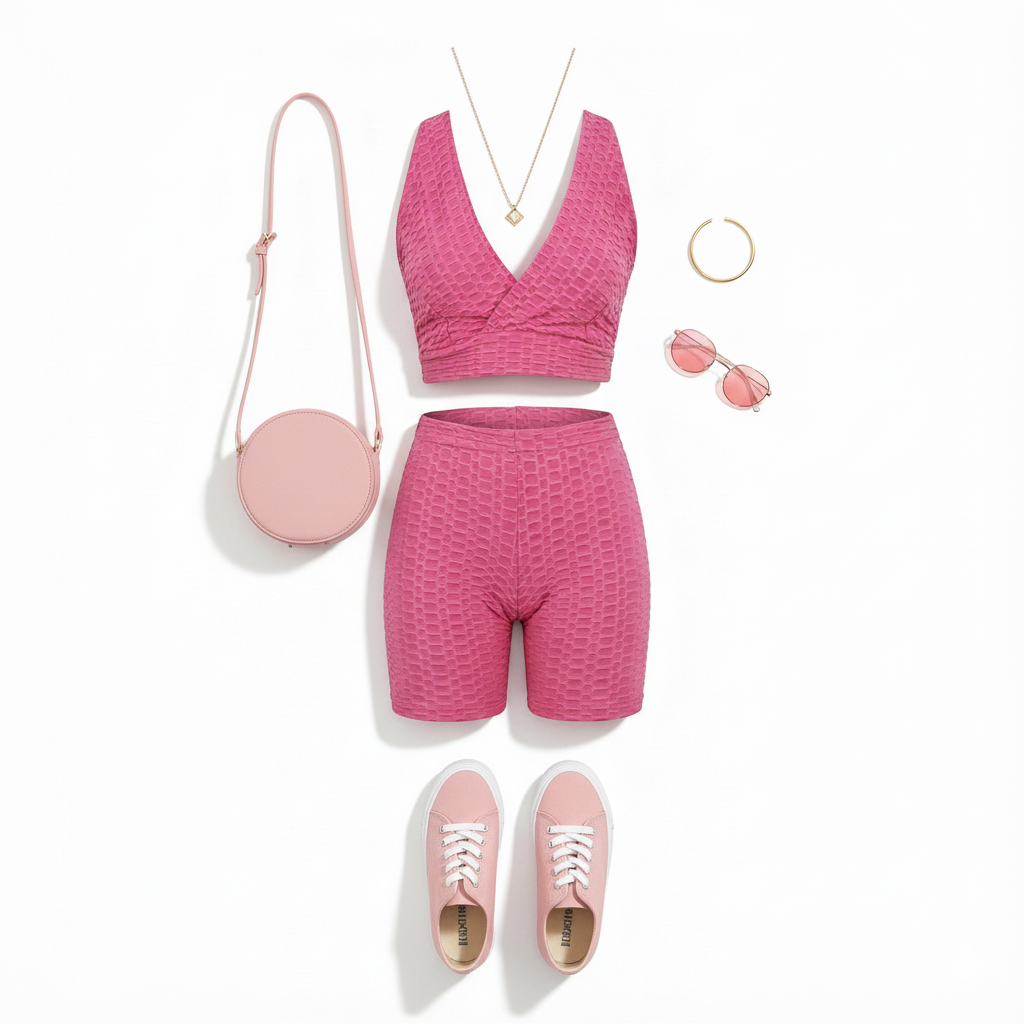 Conjunto deportivo cruzado que estiliza tu figura con escote en V