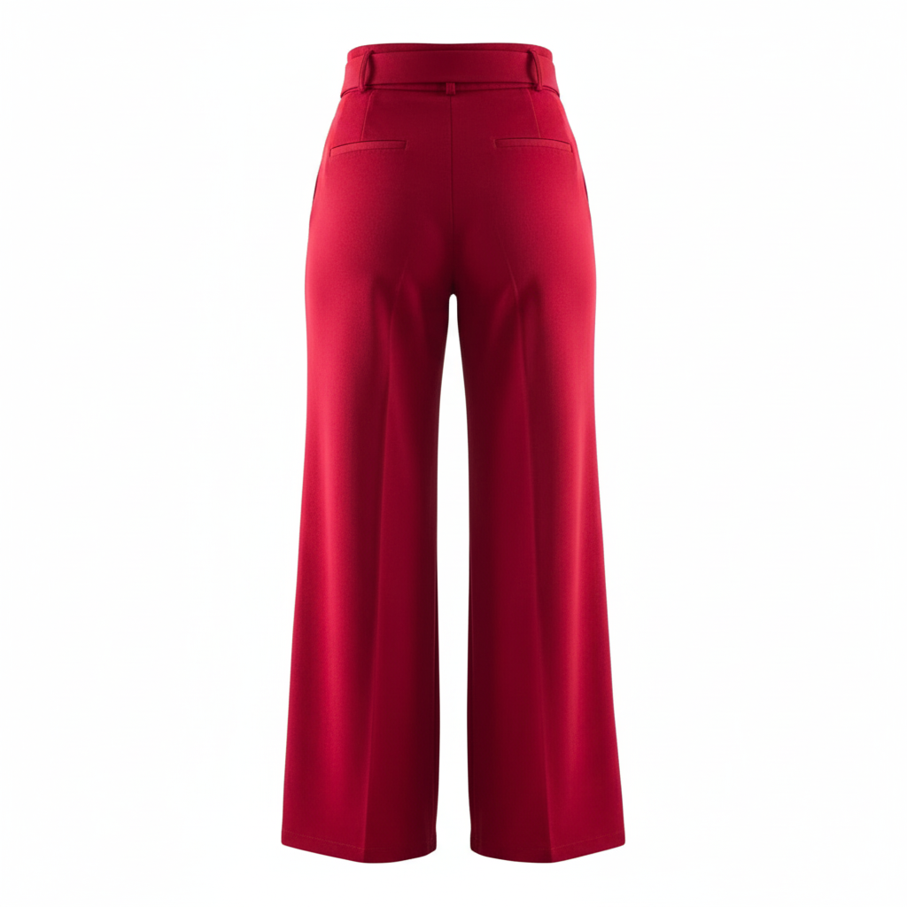 Pantalón acampanado con cinturón que estiliza y realza tu presencia