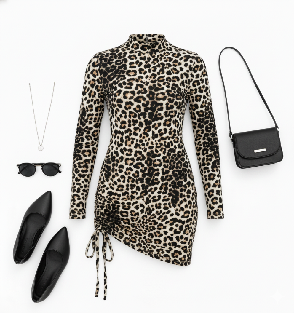 Minivestido animal print que seduce con fuerza y actitud felina