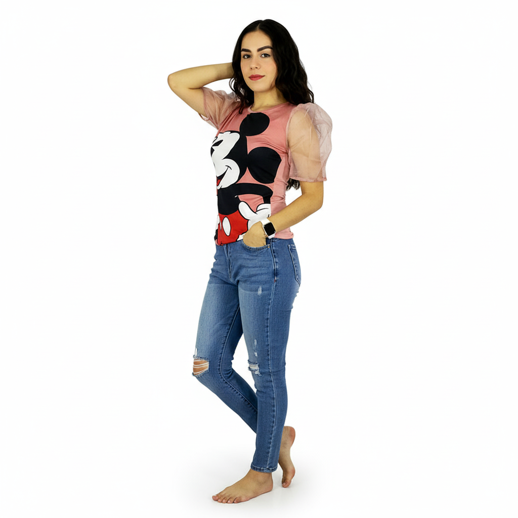 Blusa manga princesa con estampado divertido que resalta tu personalidad