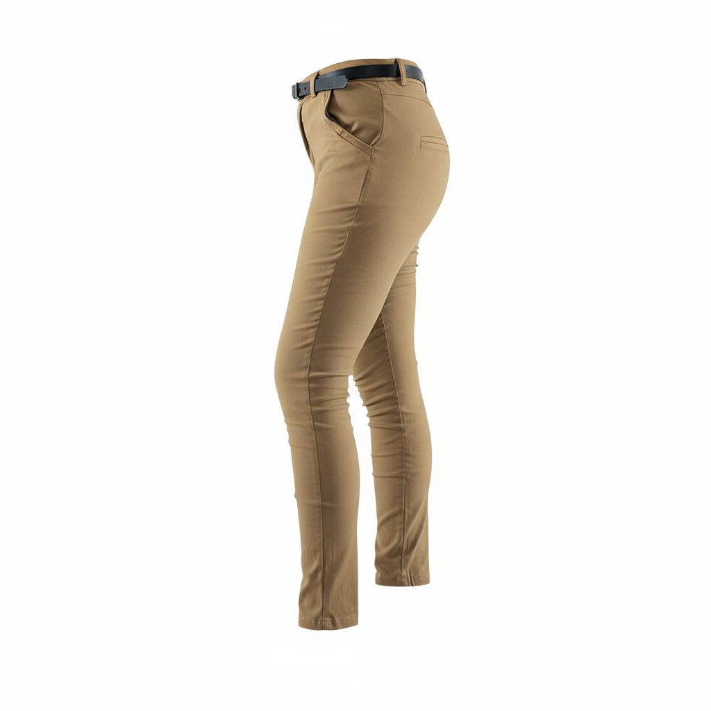 Pantalón recto ajustado con cinturón que define tu silueta con elegancia casual