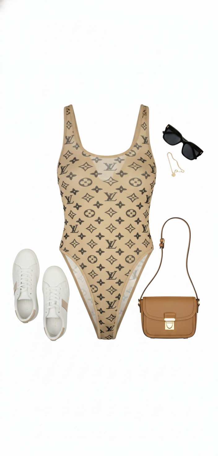 Pantiblusa estampada sin mangas que marca tu silueta con estilo audaz