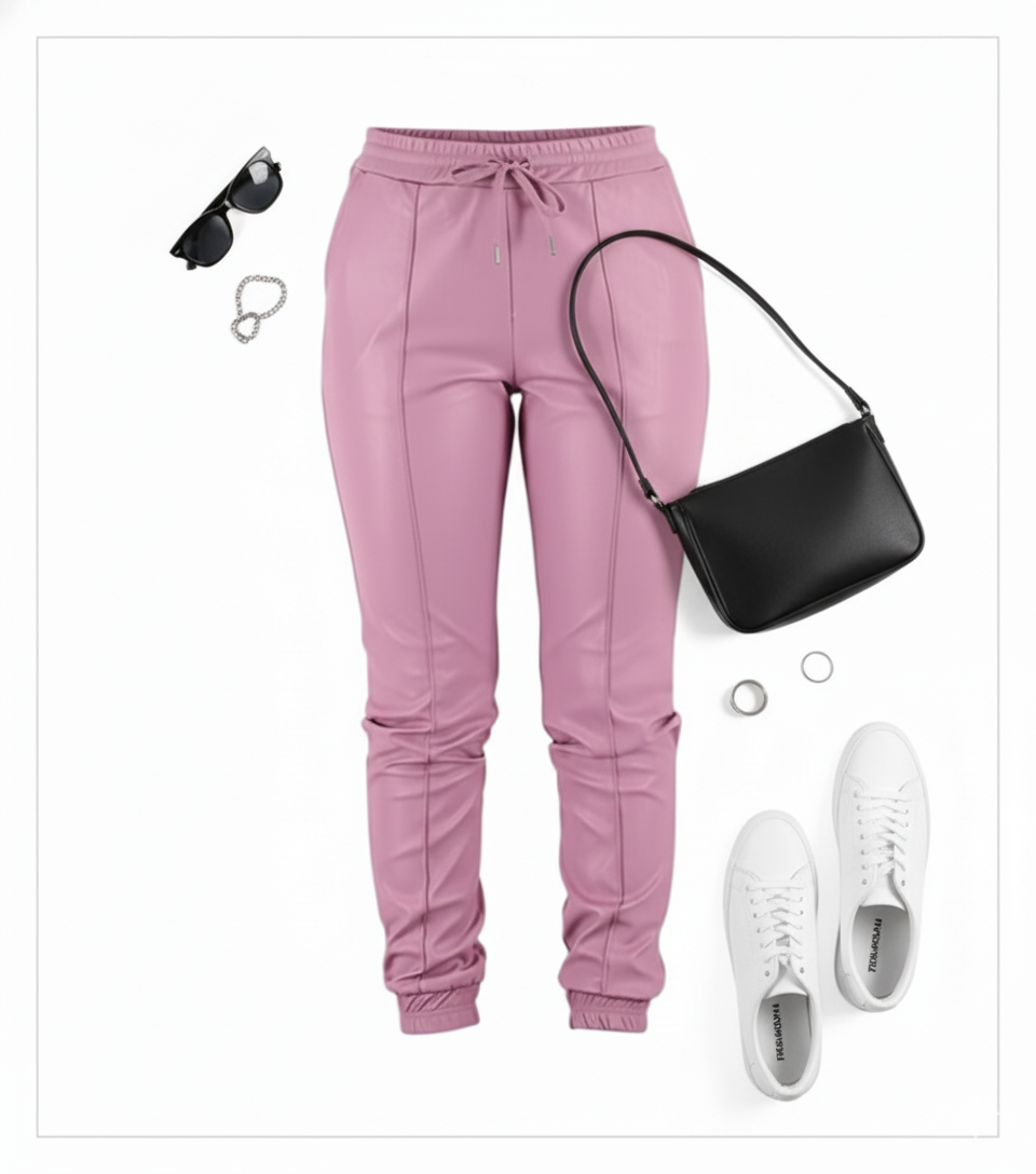 Pantalón cargo de vinil que realza tus curvas con actitud urbana