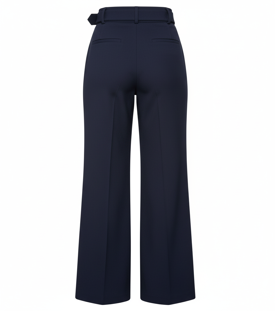 Pantalón acampanado con cinturón que estiliza y realza tu presencia