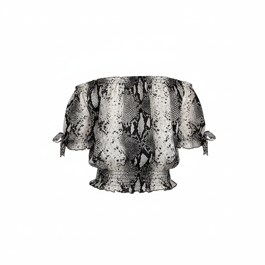 Blusa sin hombros con vuelo que resalta tu lado salvaje
