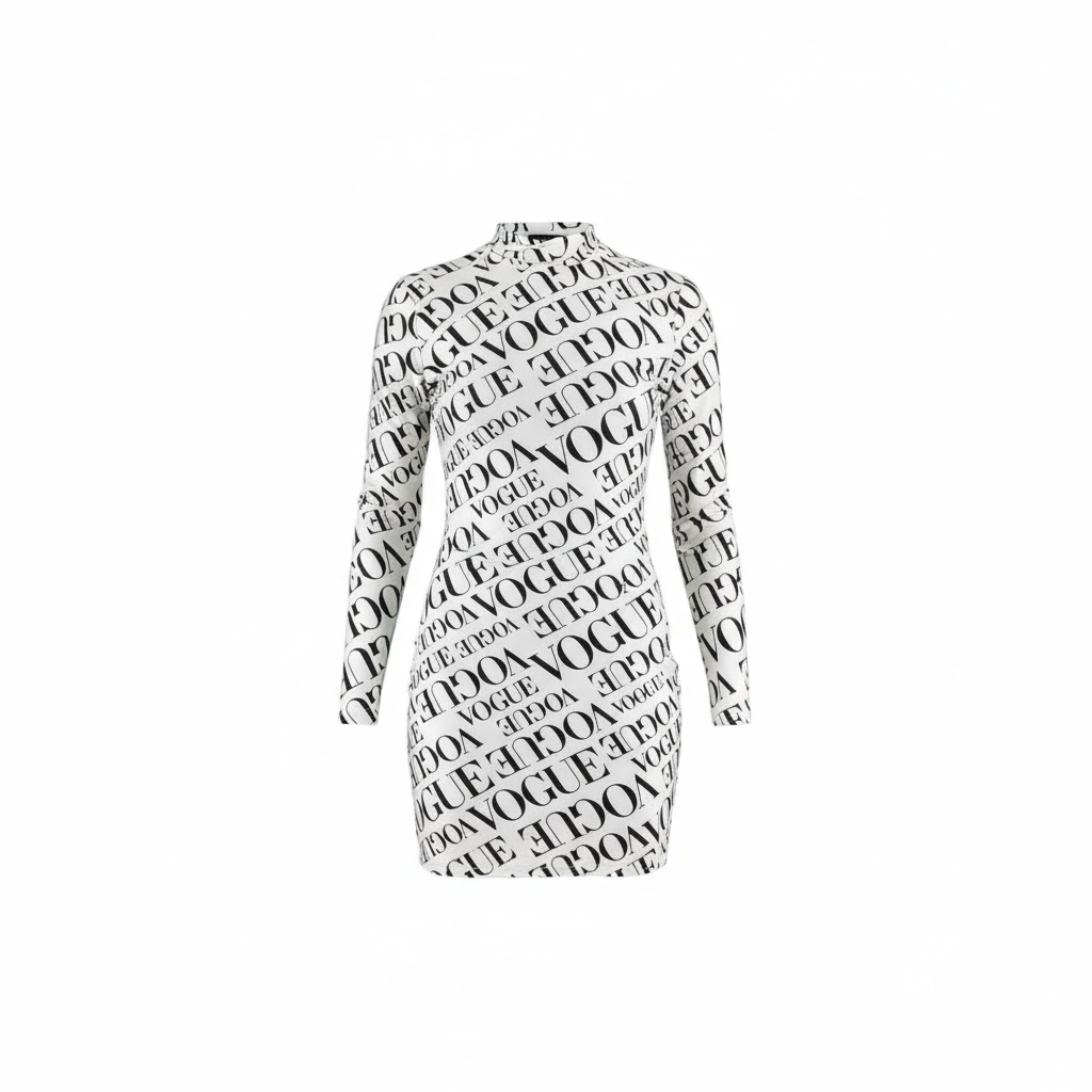 Minivestido ajustado con carácter gráfico que estiliza al instante