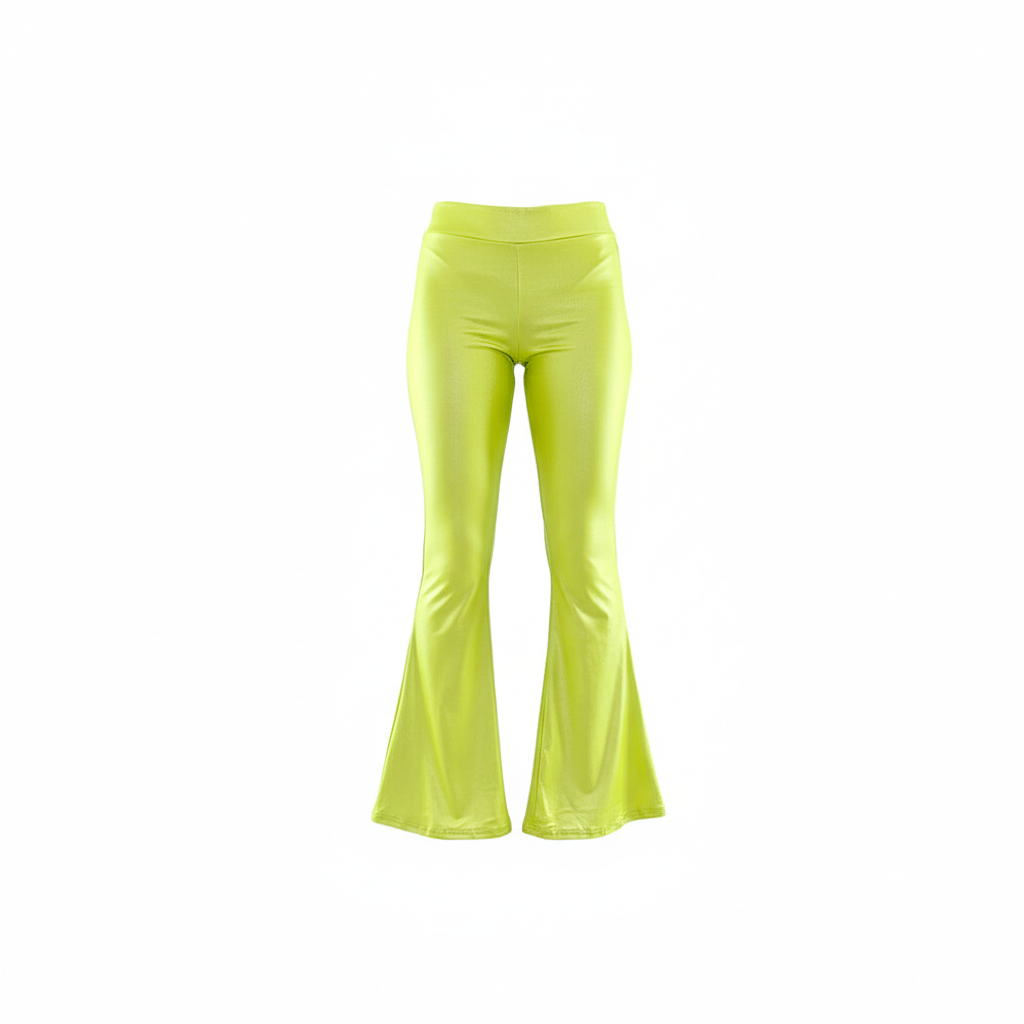 Pantalón acampanado satinado con brillo que potencia tu energía visual