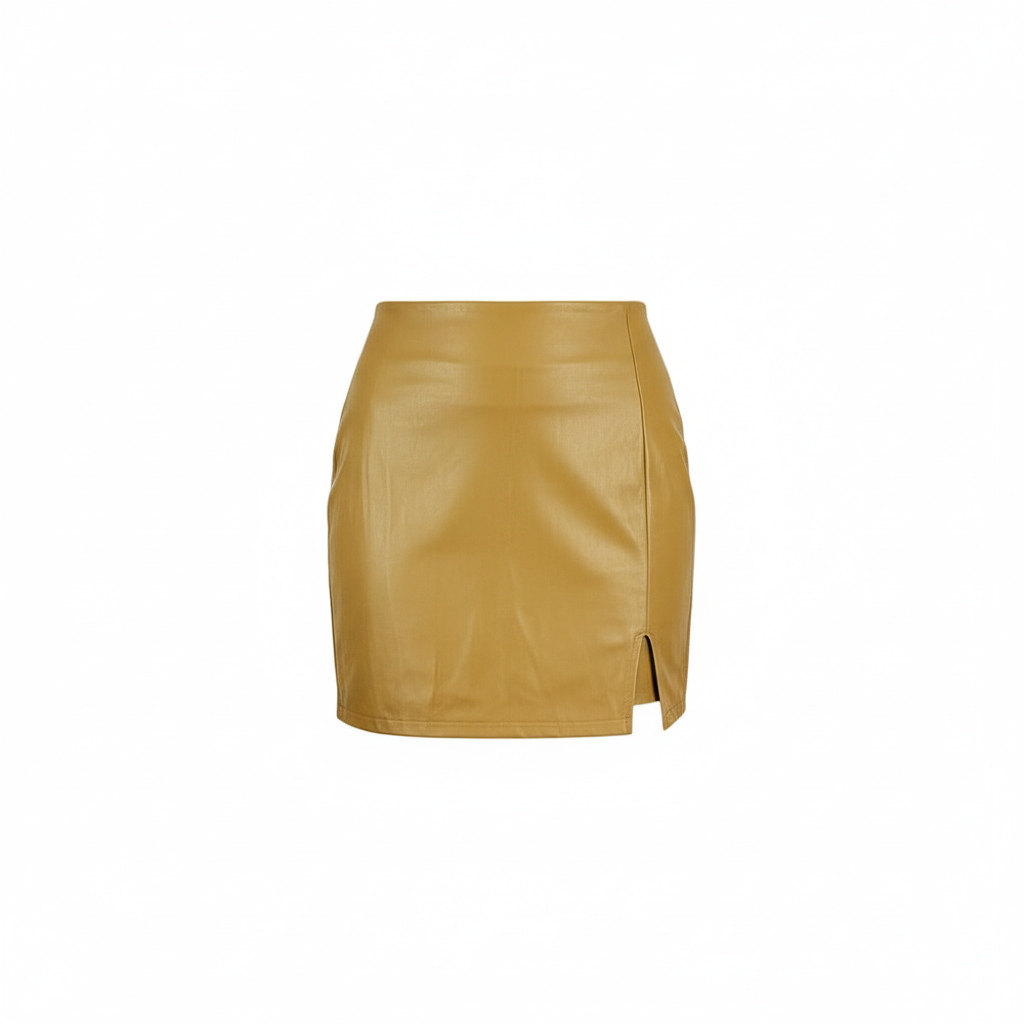 Minifalda vinipiel con abertura que equilibra elegancia y sensualidad