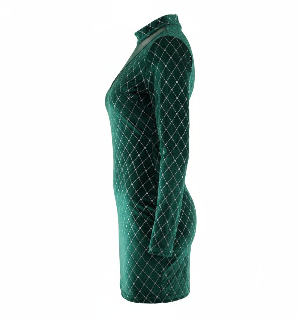 Vestido corto con transparencias y brillo que potencia tu sensualidad