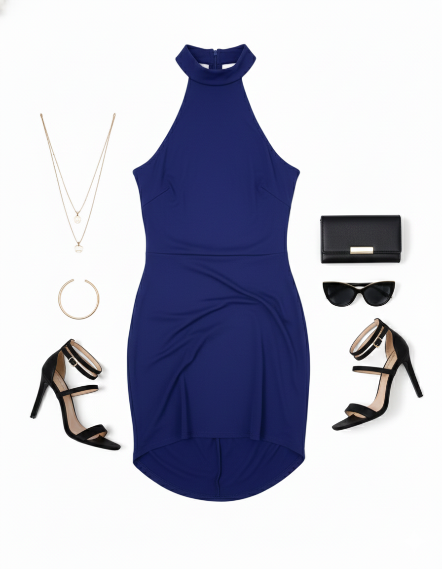 Minivestido sin mangas con corte que realza tu figura