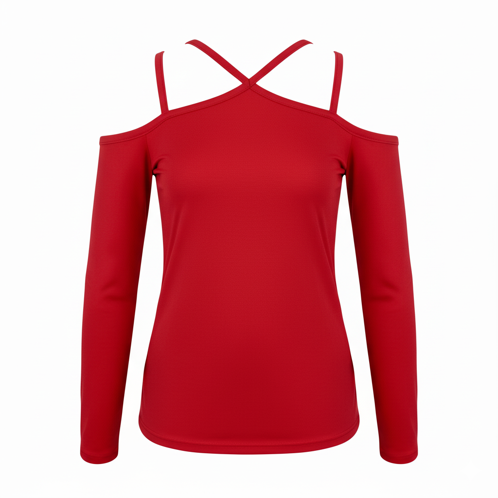 Blusa off shoulder con tirantes cruzados que estiliza con actitud juvenil