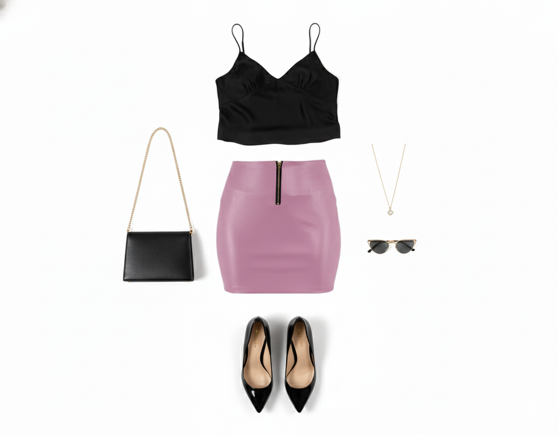 Minifalda efecto piel con zipper que potencia tu actitud