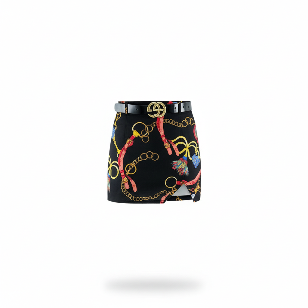 Minifalda estampada que realza tu figura con un toque atrevido