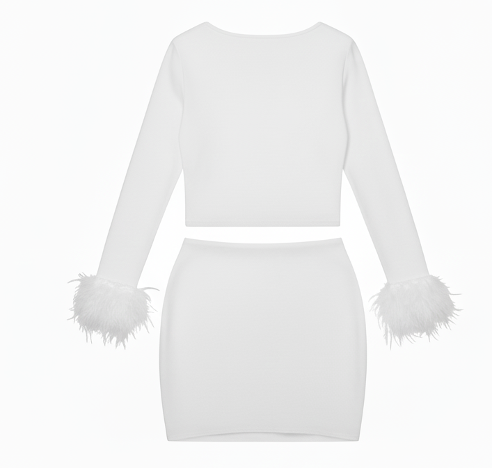 Conjunto falda y blusa con cristales que resalta tu brillo personal